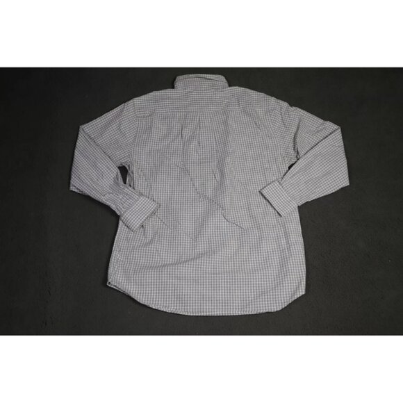 Vineyard Vines Button-Up Shirt Men L Gray/White Gingham Slim Fit Logo Embroidery - Picture 7 of 10
